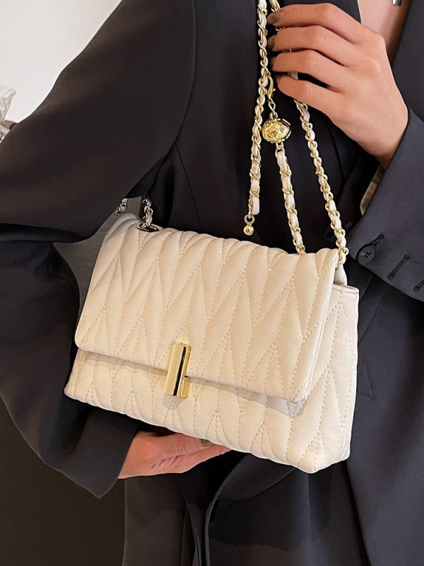 Korean-Style Minimalist Casual Women's Diamond-Patterned Small Square Bag - High-End Niche Shoulder Bag for Spring/Summer 2025