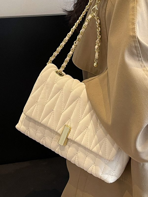 Korean-Style Minimalist Casual Women's Diamond-Patterned Small Square Bag - High-End Niche Shoulder Bag for Spring/Summer 2025