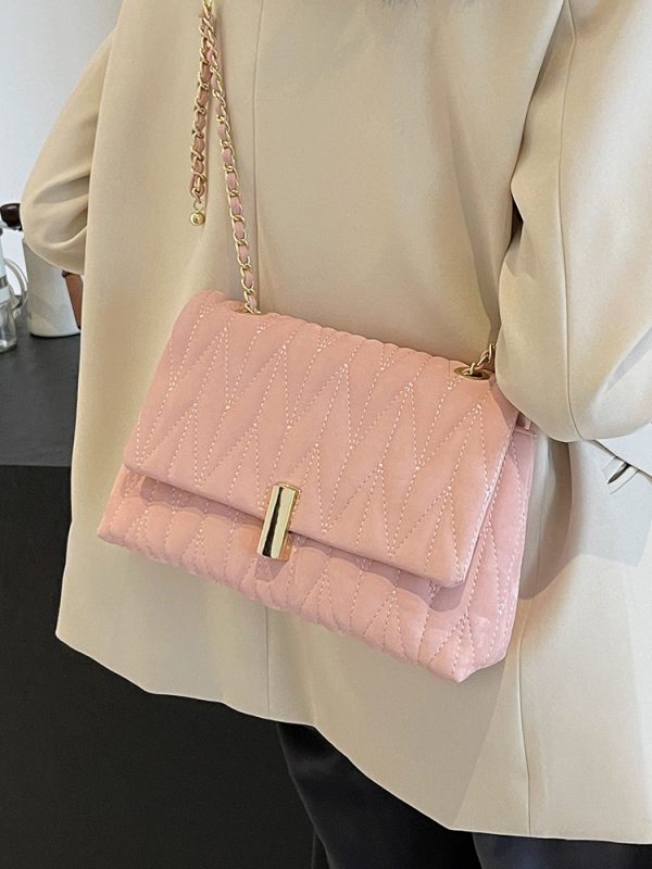 Korean-Style Minimalist Casual Women's Diamond-Patterned Small Square Bag - High-End Niche Shoulder Bag for Spring/Summer 2025