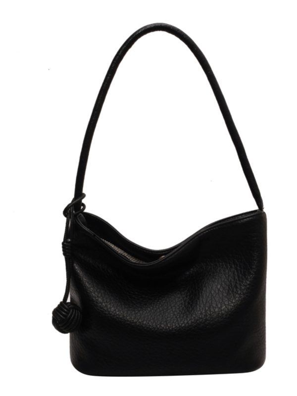 Korean-Style Minimalist Large-Capacity Tote Bag for Women, 2025 Trendy Lychee Pattern Underarm Handbag