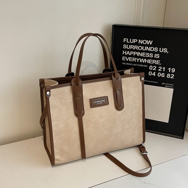 Korean-Style Ripped Denim Tote Bag for Women - Large Capacity Shoulder Crossbody Bag for Commuting - 2025 Fashion Trend