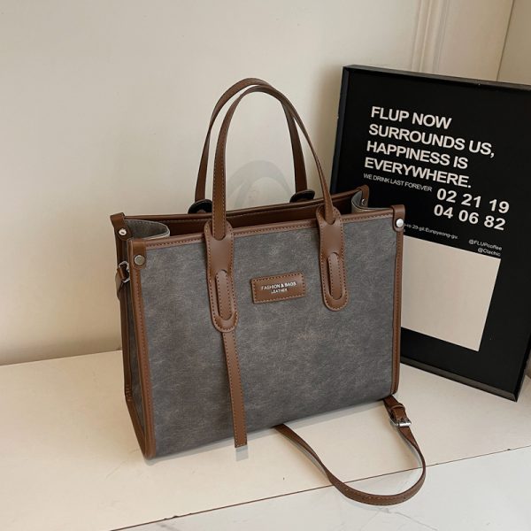 Korean-Style Ripped Denim Tote Bag for Women - Large Capacity Shoulder Crossbody Bag for Commuting - 2025 Fashion Trend
