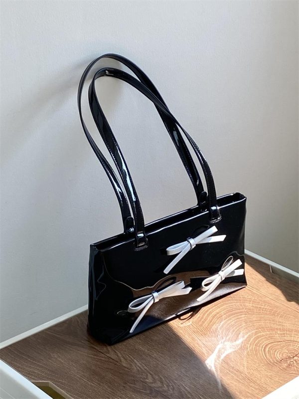 Korean Style Sweet Bow Design Women's Underarm Bag - Small Handheld Shoulder Bag for 2025 Fashion Trends