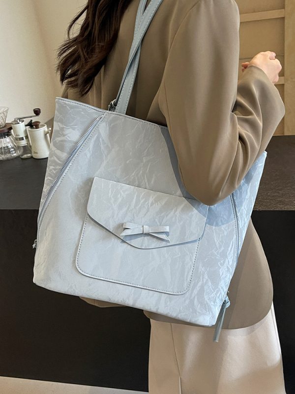 Korean Style Trendy Student Tote Bag for Women - Summer 2025 Minimalist Versatile Large Capacity Casual Backpack