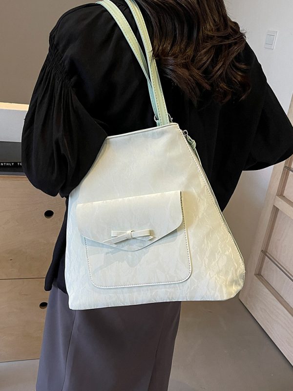 Korean Style Trendy Student Tote Bag for Women - Summer 2025 Minimalist Versatile Large Capacity Casual Backpack