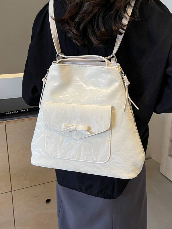 Korean Style Trendy Student Tote Bag for Women - Summer 2025 Minimalist Versatile Large Capacity Casual Backpack