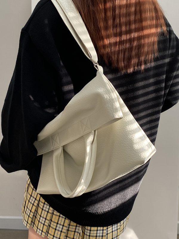 Korean Style Women's Large Capacity Tote Bag - Handheld Commuting Shoulder Crossbody Bag for Everyday Use