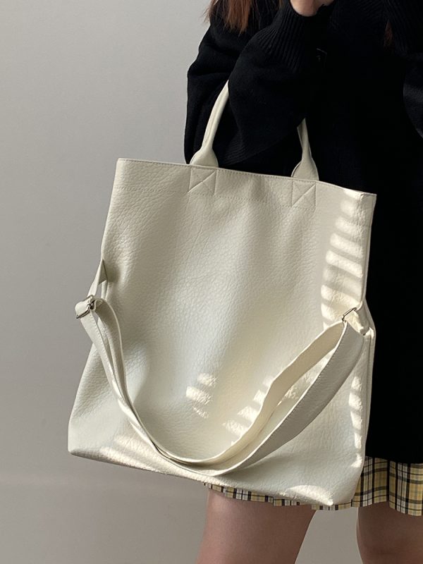 Korean Style Women's Large Capacity Tote Bag - Handheld Commuting Shoulder Crossbody Bag for Everyday Use