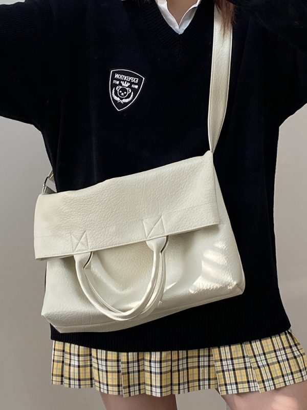 Korean Style Women's Large Capacity Tote Bag - Handheld Commuting Shoulder Crossbody Bag for Everyday Use