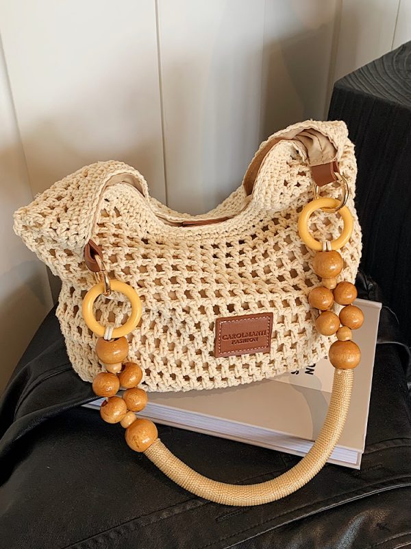 Korean-Style Woven Underarm Bag, Casual Straw Shoulder Bag for Summer 2025, Large Capacity Minimalist Seaside Vacation Accessory