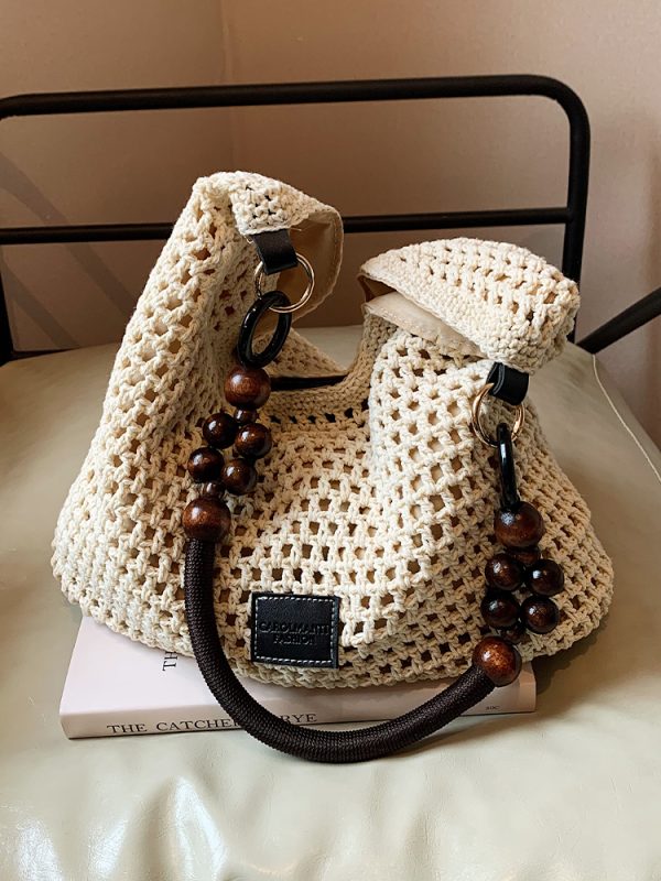 Korean-Style Woven Underarm Bag, Casual Straw Shoulder Bag for Summer 2025, Large Capacity Minimalist Seaside Vacation Accessory