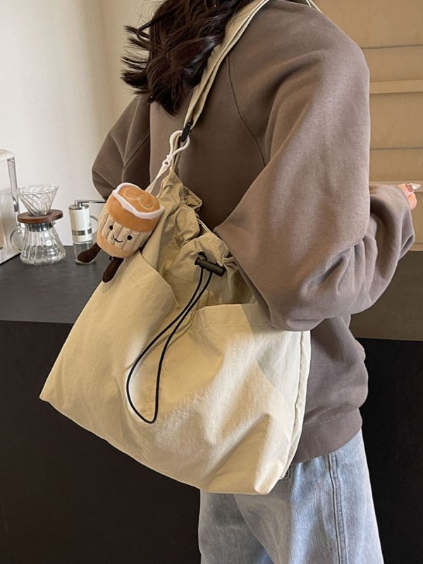Large Canvas Shoulder Bag for Women - 2025 Fashion Tote with High Capacity for Class, Commuting, and Everyday Use