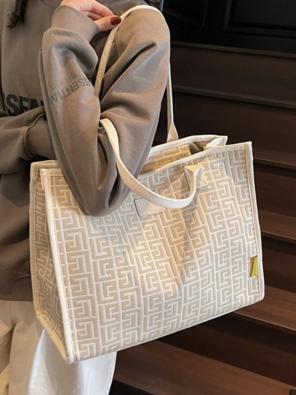 Large Capacity Canvas Tote Bag for Women - 2025 Fashionable Portable Shoulder Bag for Shopping and Travel