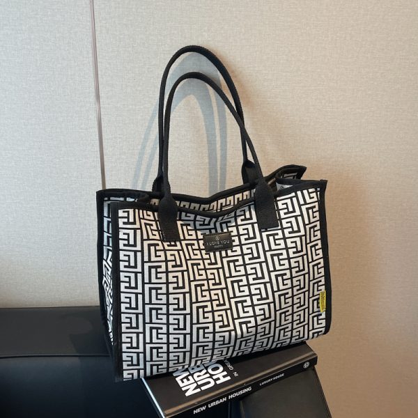 Large Capacity Canvas Tote Bag for Women - 2025 Fashionable Portable Shoulder Bag for Shopping and Travel