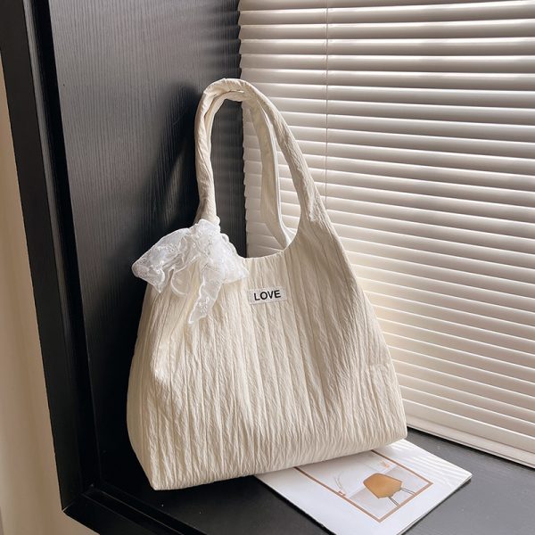 Large Capacity Canvas Tote Bag for Women - Relaxed Single-Shoulder Design, Ideal for College Students and Commuters