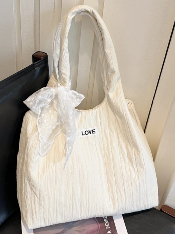 Large Capacity Canvas Tote Bag for Women - Relaxed Single-Shoulder Design, Ideal for College Students and Commuters