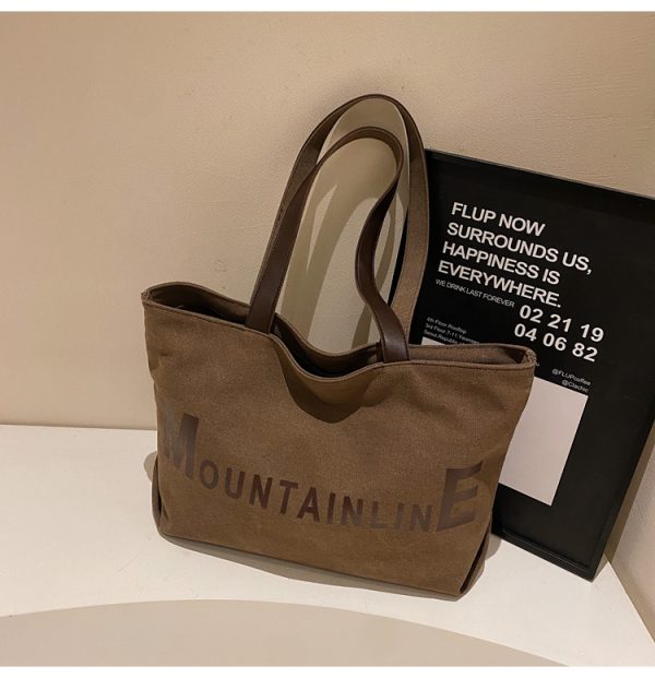 Large Capacity Canvas Tote Bag for Women, Spring/Summer 2025 Commuter Handbag, College Student Shoulder Bag, Everyday Use