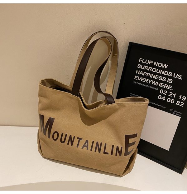Large Capacity Canvas Tote Bag for Women, Spring/Summer 2025 Commuter Handbag, College Student Shoulder Bag, Everyday Use