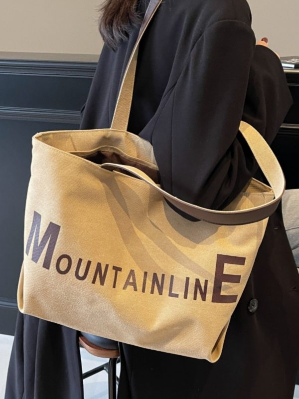 Large Capacity Canvas Tote Bag for Women, Spring/Summer 2025 Commuter Handbag, College Student Shoulder Bag, Everyday Use