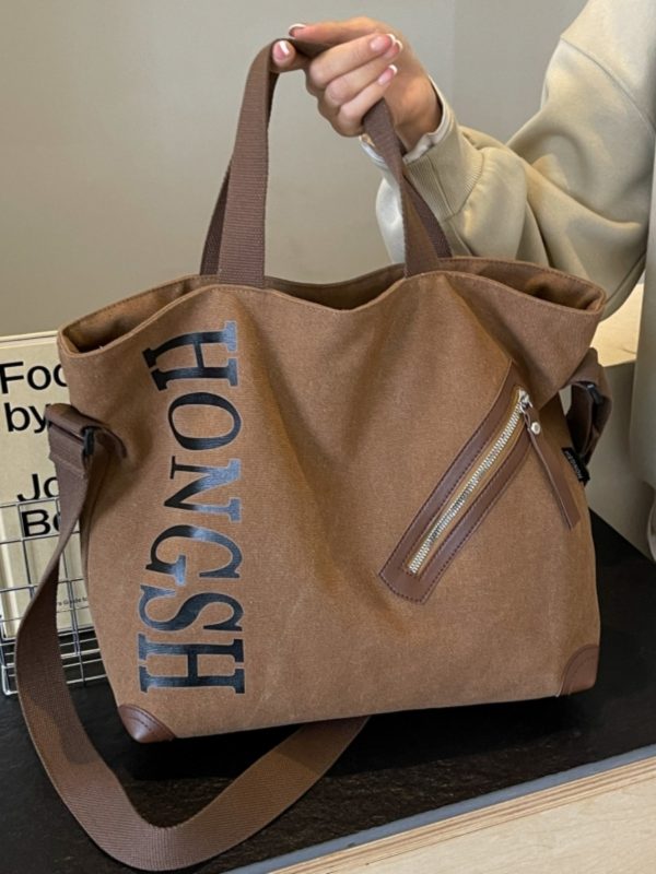 Large Capacity Commuter Tote Bag for Women, 2025 Canvas Shoulder Crossbody Handbag, Stylish College Student Essentials