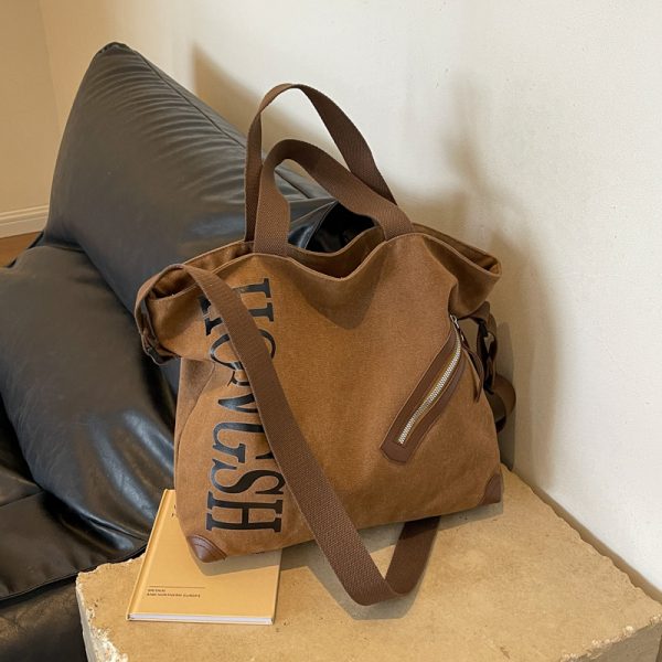 Large Capacity Commuter Tote Bag for Women, 2025 Canvas Shoulder Crossbody Handbag, Stylish College Student Essentials