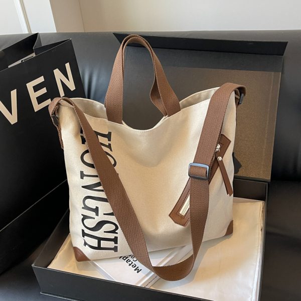 Large Capacity Commuter Tote Bag for Women, 2025 Canvas Shoulder Crossbody Handbag, Stylish College Student Essentials