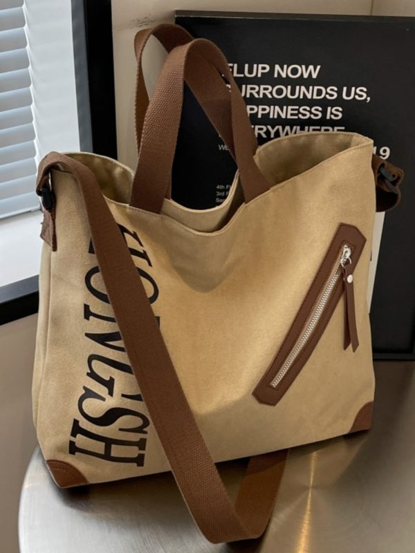 Large Capacity Commuter Tote Bag for Women, 2025 Canvas Shoulder Crossbody Handbag, Stylish College Student Essentials