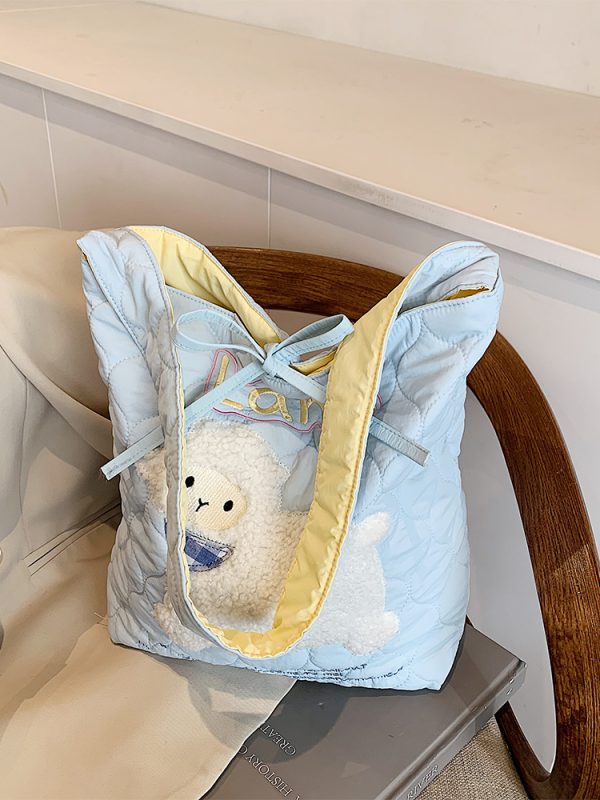 Large Capacity Embroidered Shoulder Bag for Women - 2024 Summer Fashion Tote for Classes and Commuting