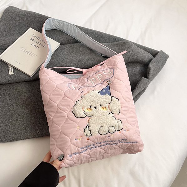 Large Capacity Embroidered Shoulder Bag for Women - 2024 Summer Fashion Tote for Classes and Commuting