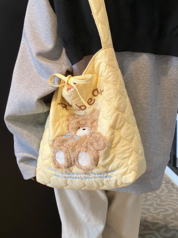 Large Capacity Embroidered Shoulder Bag for Women - 2024 Summer Fashion Tote for Classes and Commuting