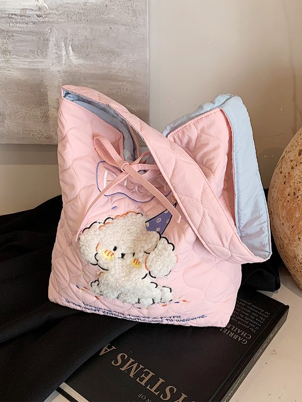 Large Capacity Embroidered Shoulder Bag for Women - 2024 Summer Fashion Tote for Classes and Commuting