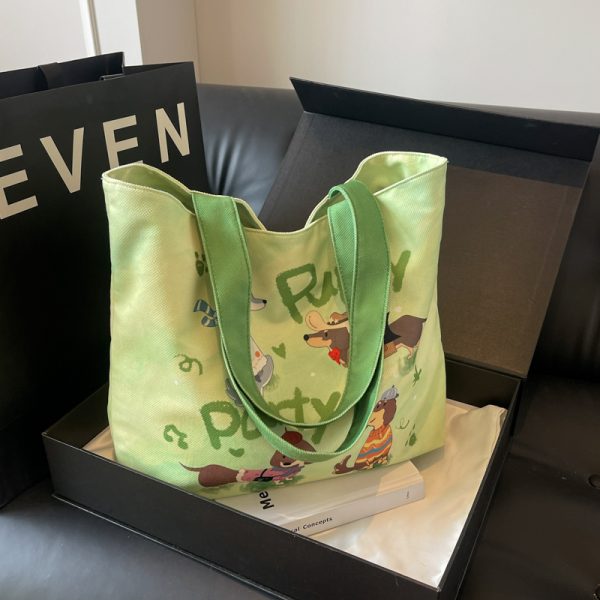 Large Capacity Jacquard Canvas Tote Bag for Women - Versatile Summer Shoulder Handbag for Commuting & Everyday Style 2025
