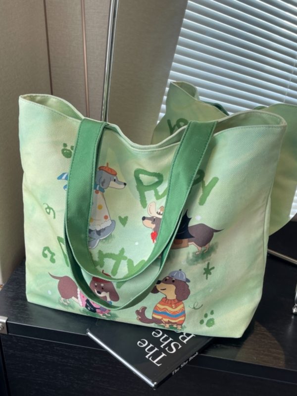 Large Capacity Jacquard Canvas Tote Bag for Women - Versatile Summer Shoulder Handbag for Commuting & Everyday Style 2025