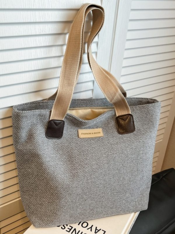 Large Capacity Minimalist Canvas Tote Bag for Women - Versatile Casual Commuter Shoulder Bag 2025