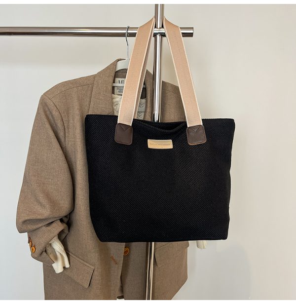 Large Capacity Minimalist Canvas Tote Bag for Women - Versatile Casual Commuter Shoulder Bag 2025