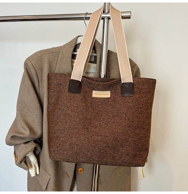 Large Capacity Minimalist Canvas Tote Bag for Women - Versatile Casual Commuter Shoulder Bag 2025