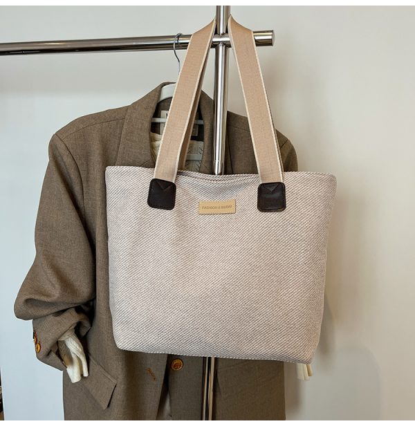 Large Capacity Minimalist Canvas Tote Bag for Women - Versatile Casual Commuter Shoulder Bag 2025