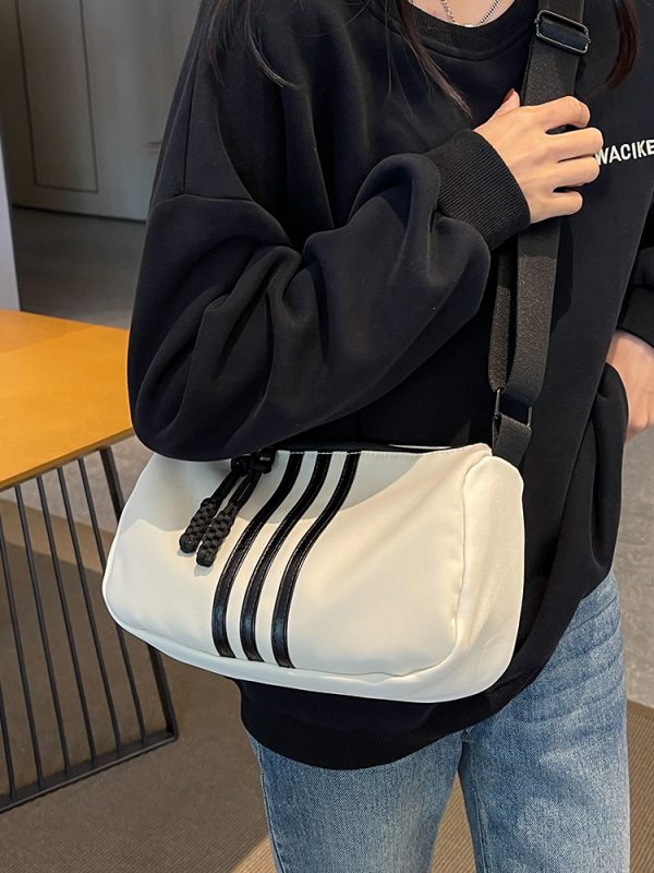 Large Capacity Minimalist Striped Shoulder Bag for Women - Versatile Casual Travel Underarm Bag, 2025 Trendy Fashion