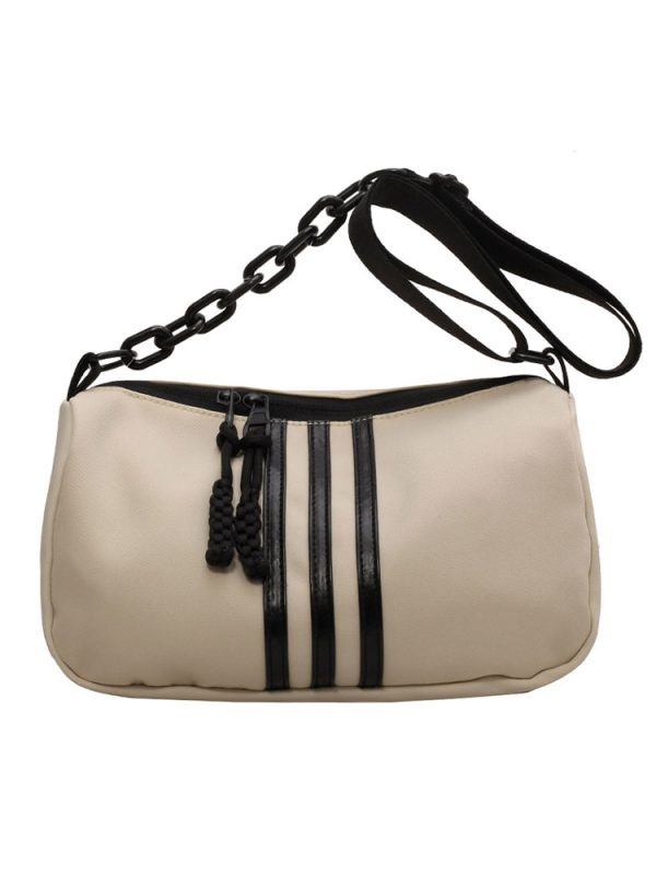 Large Capacity Minimalist Striped Shoulder Bag for Women - Versatile Casual Travel Underarm Bag, 2025 Trendy Fashion