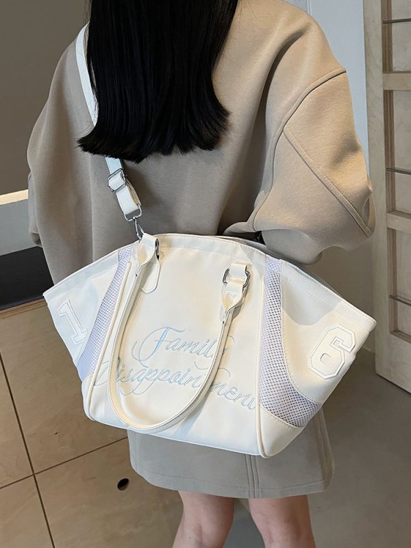 Large Capacity Nylon Commuter Bag for Women, Versatile Crossbody Tote for Summer 2025, Simple and Stylish Design