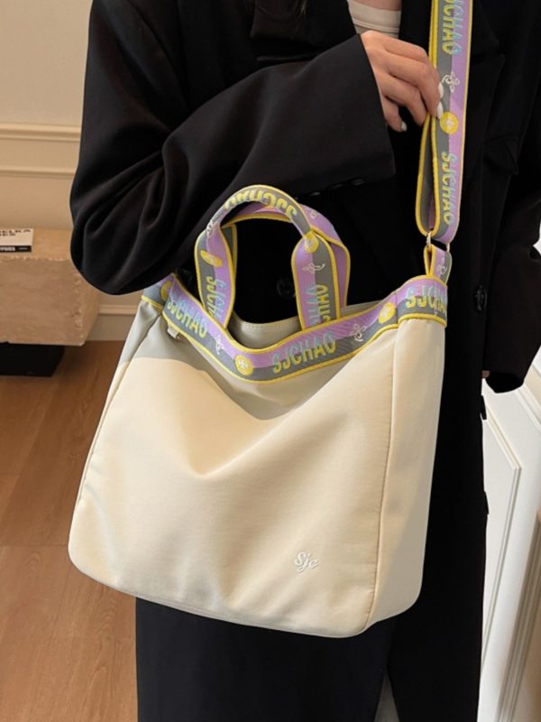 Large Capacity Nylon Tote Bag for Women, 2025 Commuter Handbag, Stylish College Student Crossbody Bag