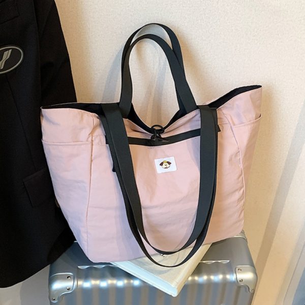 Large Capacity Nylon Tote Bag for Women, 2025 Outdoor Commuting Double-Sided Shoulder Bag, Ideal for Short-Distance Travel