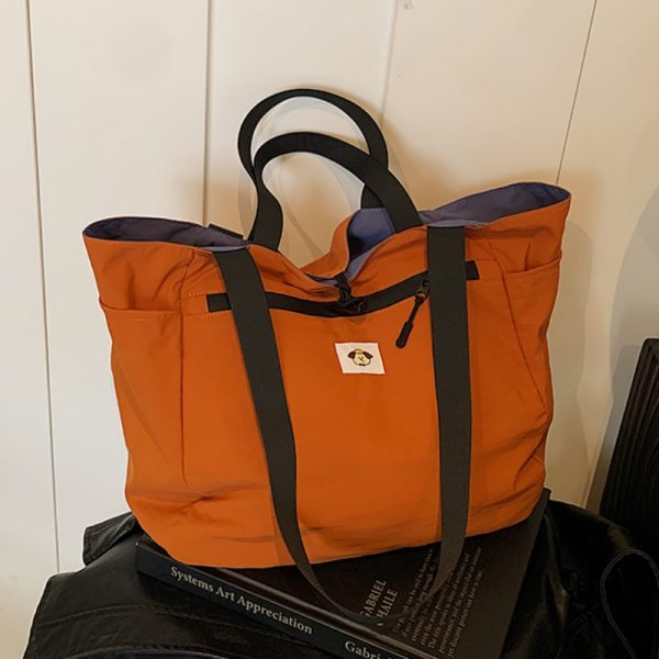 Large Capacity Nylon Tote Bag for Women, 2025 Outdoor Commuting Double-Sided Shoulder Bag, Ideal for Short-Distance Travel
