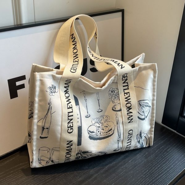 Large Capacity Single-Shoulder Canvas Tote Bag for Women â€“ Versatile Summer Shopping Bag for Students and Commuting