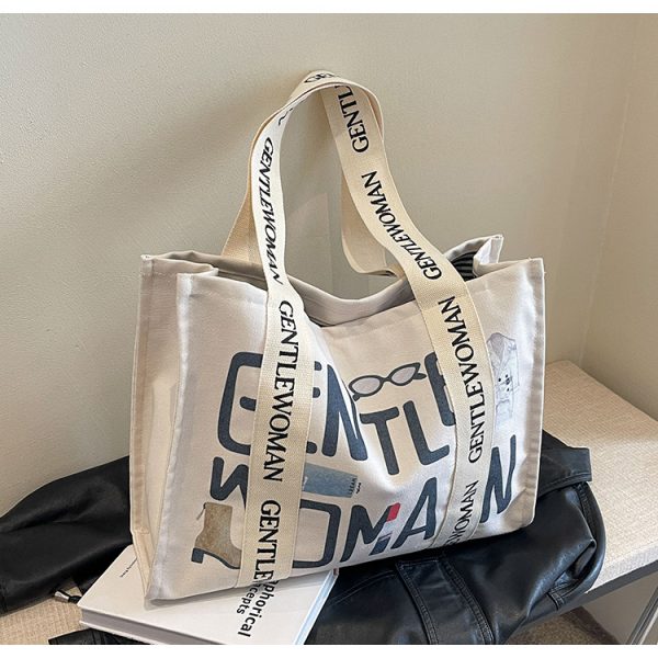 Large Capacity Single-Shoulder Canvas Tote Bag for Women â€“ Versatile Summer Shopping Bag for Students and Commuting