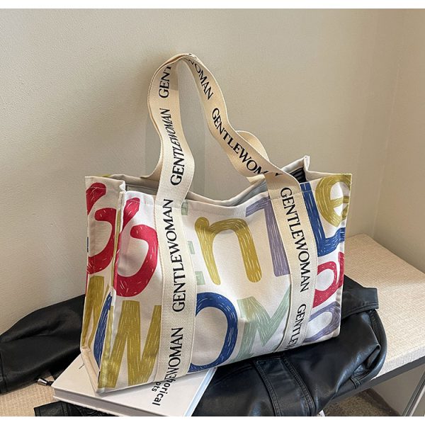 Large Capacity Single-Shoulder Canvas Tote Bag for Women â€“ Versatile Summer Shopping Bag for Students and Commuting