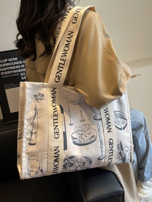 Large Capacity Single-Shoulder Canvas Tote Bag for Women â€“ Versatile Summer Shopping Bag for Students and Commuting