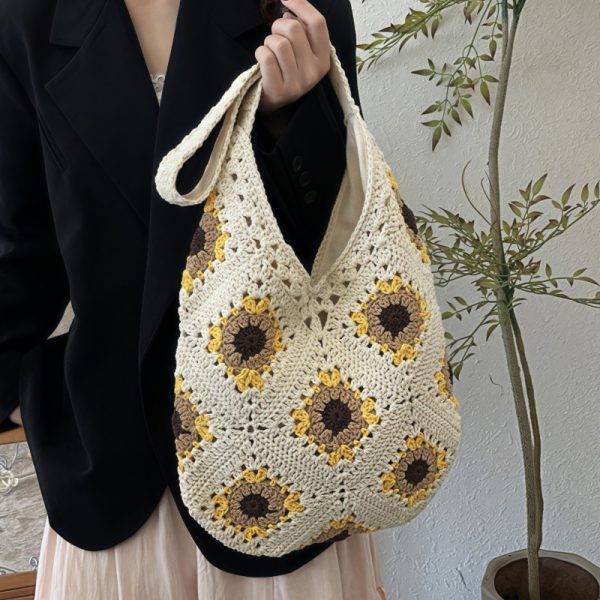 Large Capacity Straw Tote Bag for Women - Summer 2025 Commuter Shoulder Bag, Woven Beach Vacation Style
