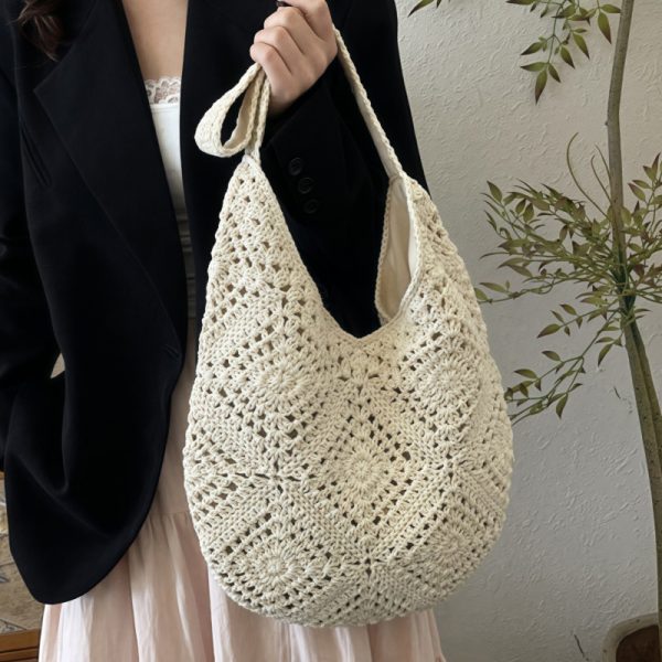 Large Capacity Straw Tote Bag for Women - Summer 2025 Commuter Shoulder Bag, Woven Beach Vacation Style