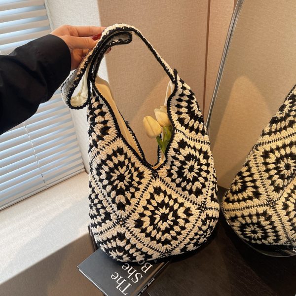 Large Capacity Straw Tote Bag for Women - Summer 2025 Commuter Shoulder Bag, Woven Beach Vacation Style